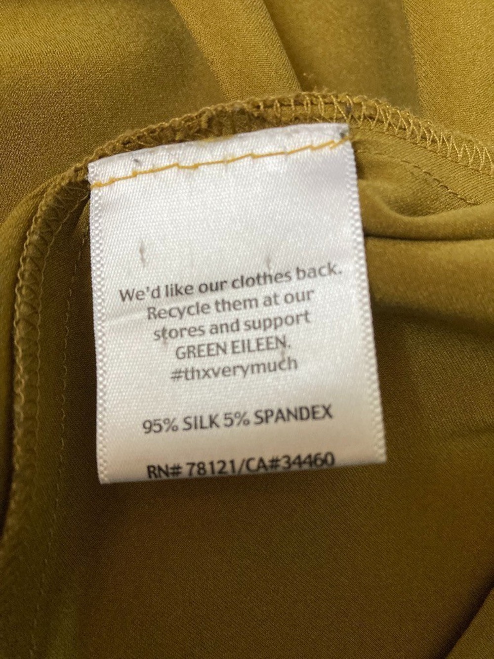 Eileen Fisher Stretch Silk blouse in Olive Size L - Picture 5 of 6